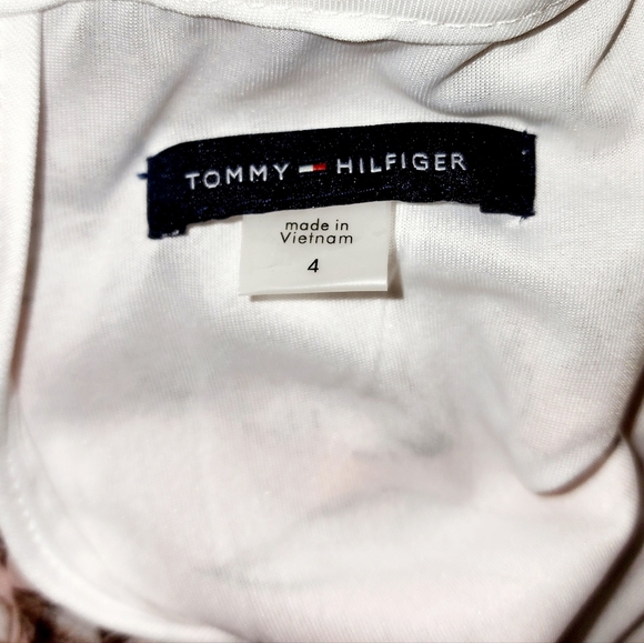 🌸TOMMY HILFIGER Pink Floral chiffon midi dress with belt size 4 - Picture 5 of 10